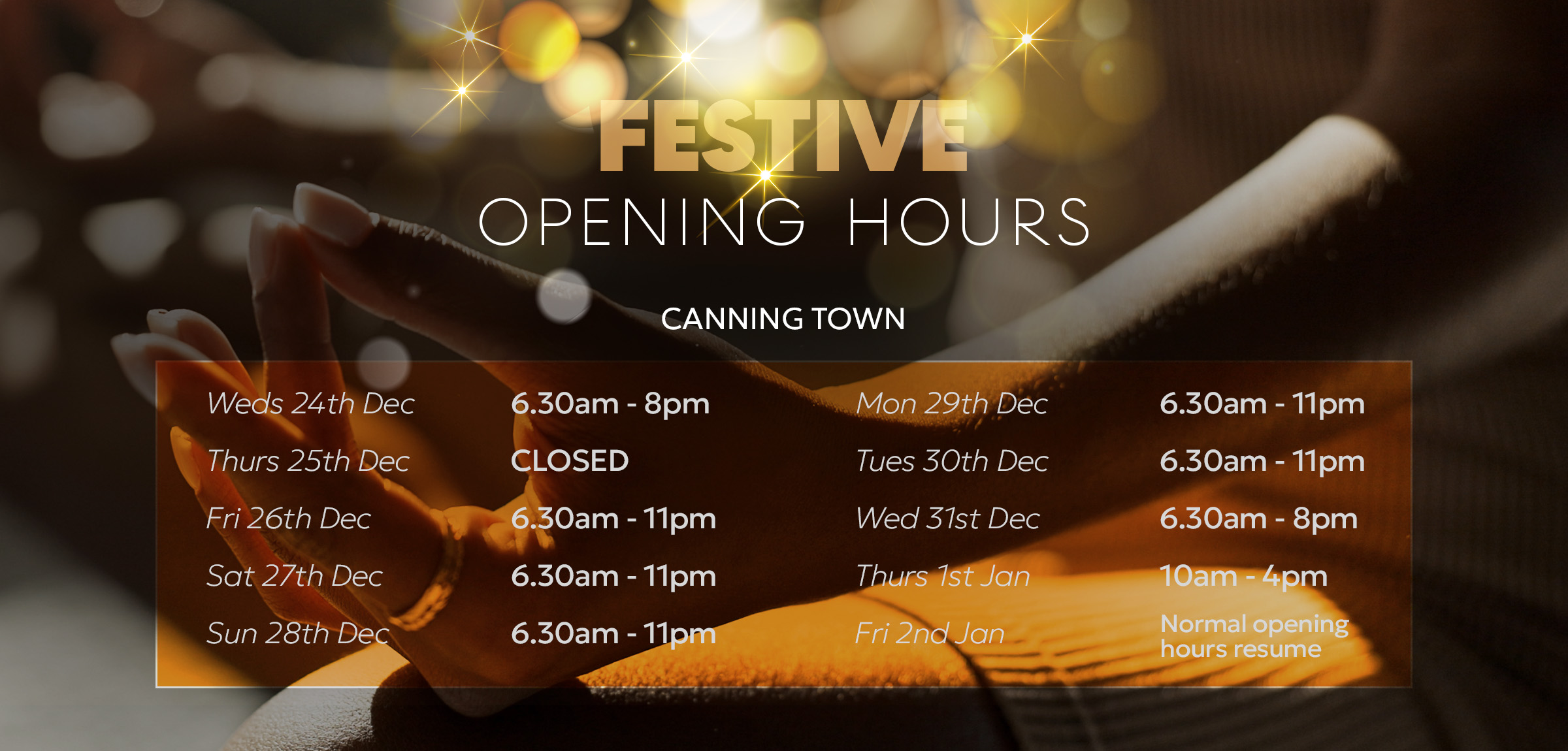 Fitness4Less Festive Opening Times - Canning Town